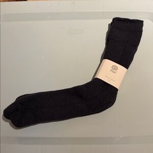 NWT Nui Merino Wool Lounge Socks Size Adult Large Charcoal